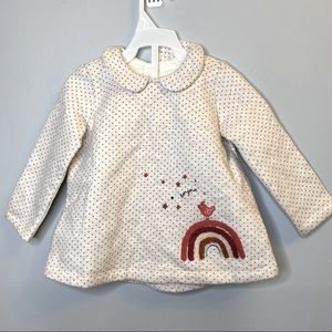 CATIMINI Toddler girls French terry long sleeves Peter Pan collar tunic size 12M